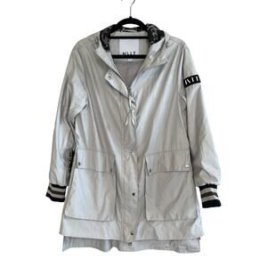 NVLT Hooded Rain Coat Jacket Gray Size Small